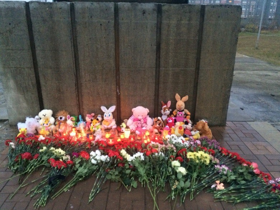 В память о погибших земляках гатчинцы возлагают цветы к самолету на Аэродроме.