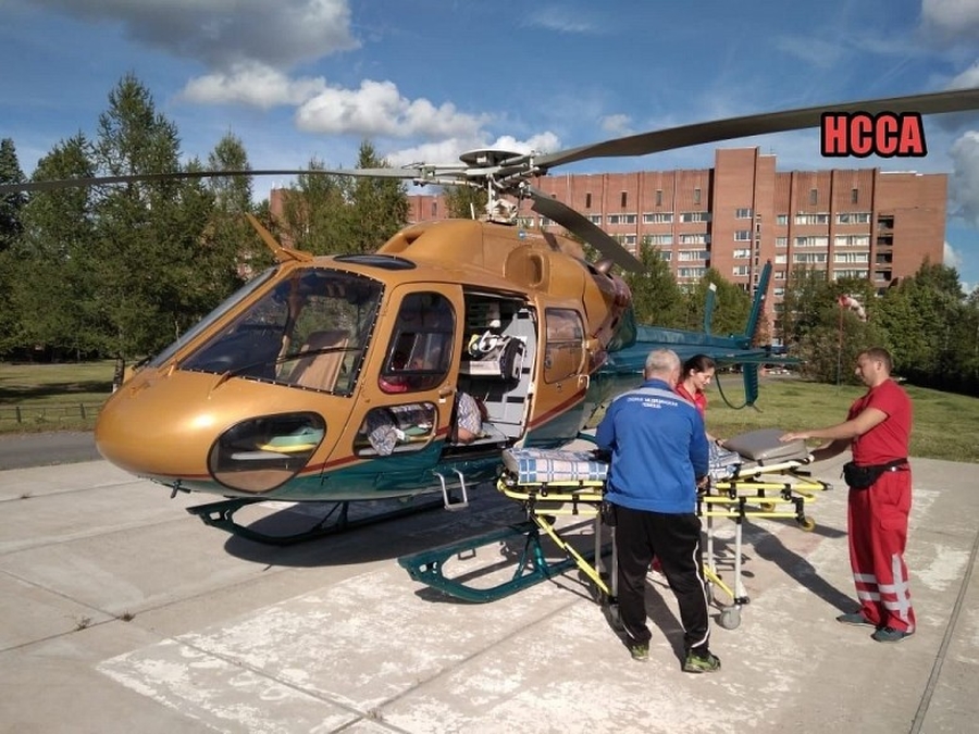 Пострадавшего в ДТП мужчину из Гатчины забрал вертолет санавиации