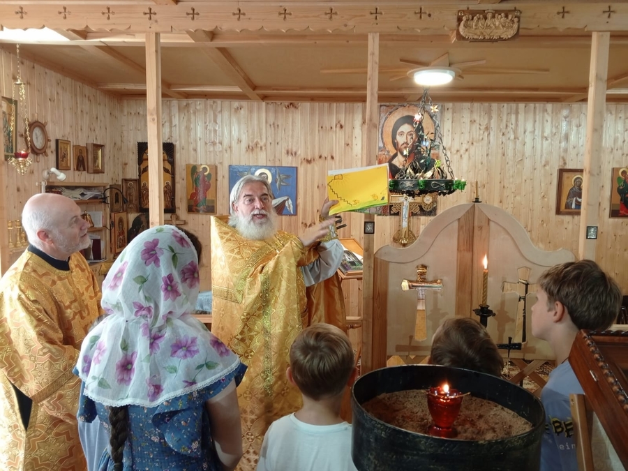 «Детскую» Литургию совершили в Покровском храме в Прибытково 