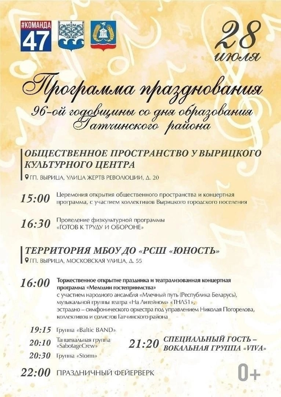 Завтра в Вырице отпразднуют День Гатчинского района