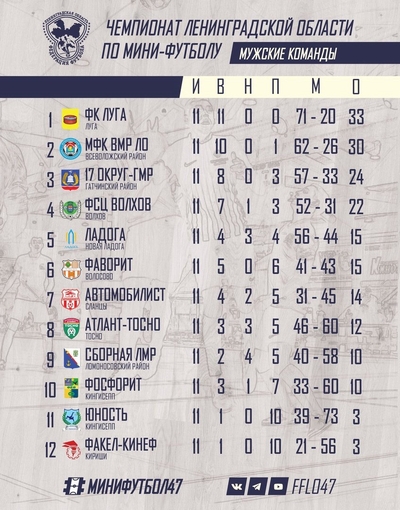 У сборной Гатчинского района по мини-футболу – бронза областного чемпионата