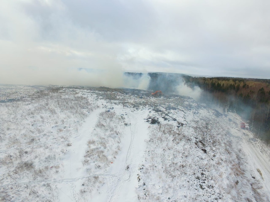 Площадь открытого горения на полигоне «Вырица» сократилась до 60 кв. м.