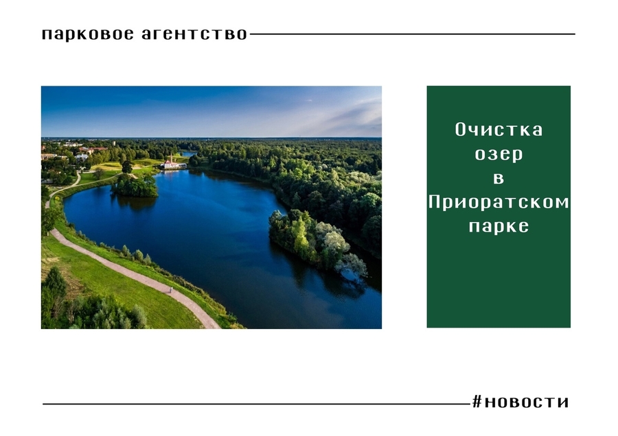 Летом начнется очистка озер в Приоратском парке
