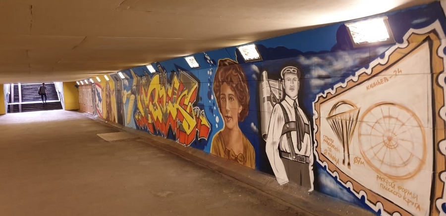 Подземный переход у Балтийского вокзала превратился в объект стрит-арта