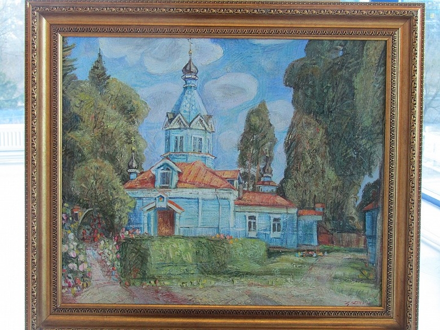 Патриарху Кириллу подарили картину сиверского художника
